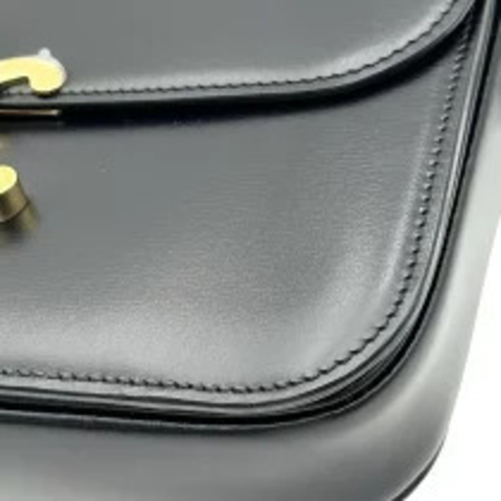 Celine Leather Triomphe Shoulder Black Bag Black - Picture 7 of 13